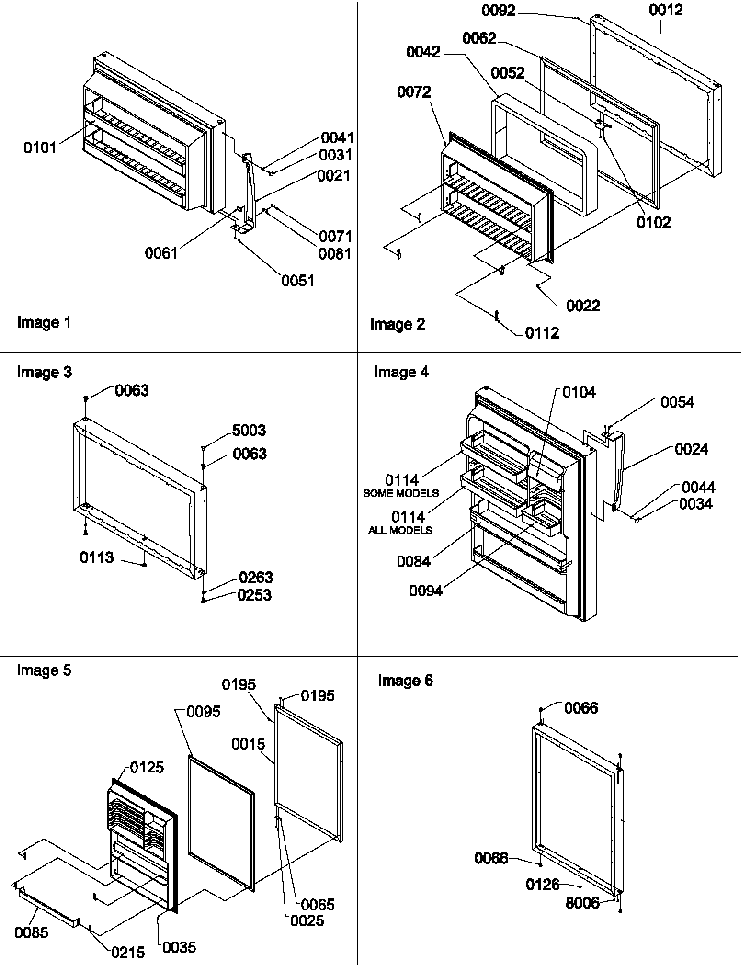 Door Assemblies And Handles Diagram and Parts List for TZI18V2E-P1319001WE  Amana Refrigerator