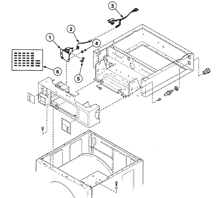 Coin Drop 1 Diagram and Parts List for SWFX71QN3050  Speed Queen Washer