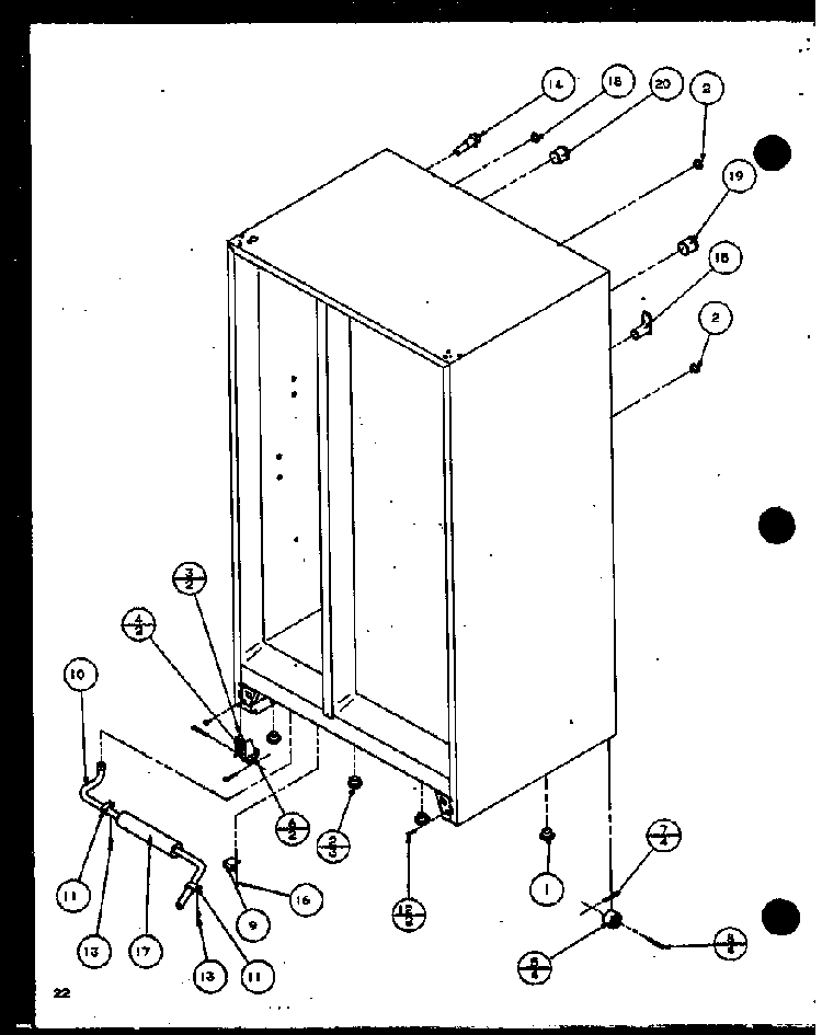 Drain Diagram and Parts List for SX22J-P1116004W  Amana Refrigerator