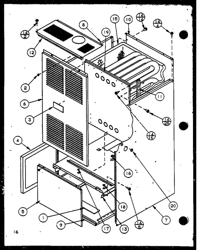 Section 8 Diagram and Parts List for GHI115A50 P6983125F Amana Heater