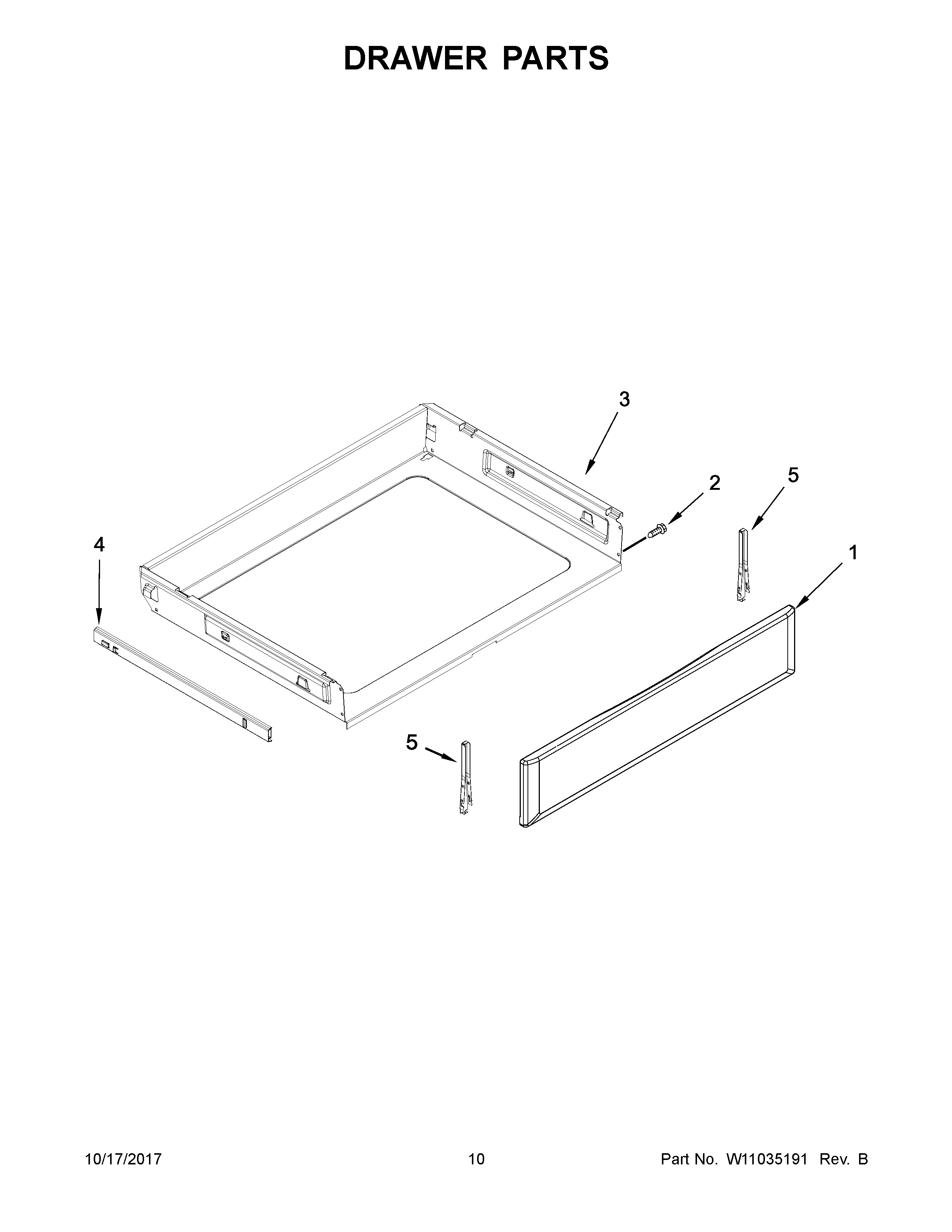 06 - DRAWER PARTS Diagram and Parts List for YMER8800FB0  Maytag Range