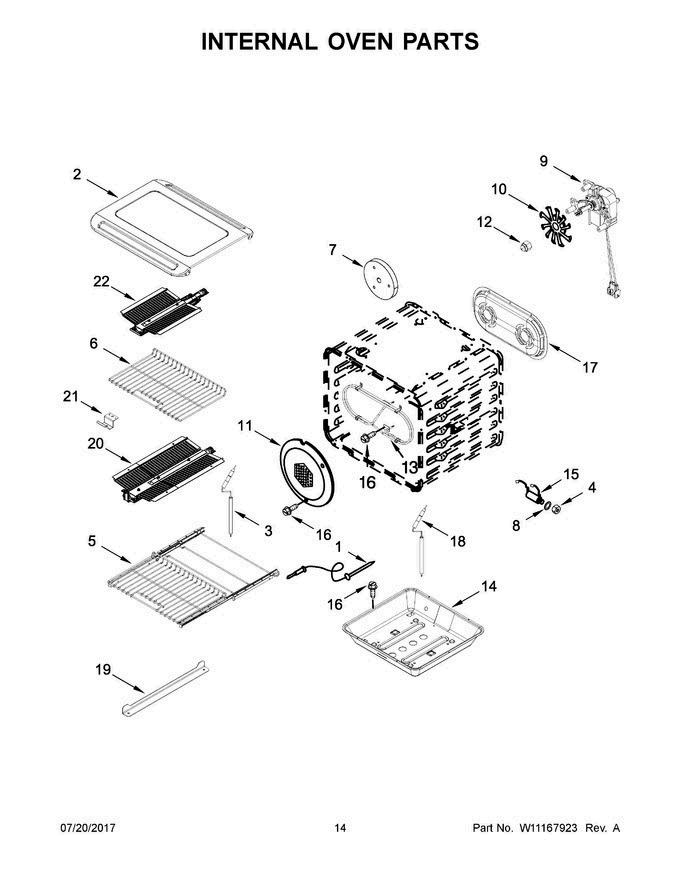 08 - Internal Oven Parts Diagram and Parts List for JLRP436WP01  Jenn-Air Range