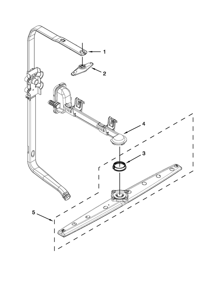 Upper Wash And Rinse Parts Diagram and Parts List for JDB8700AWS1  Jenn-Air Dishwasher