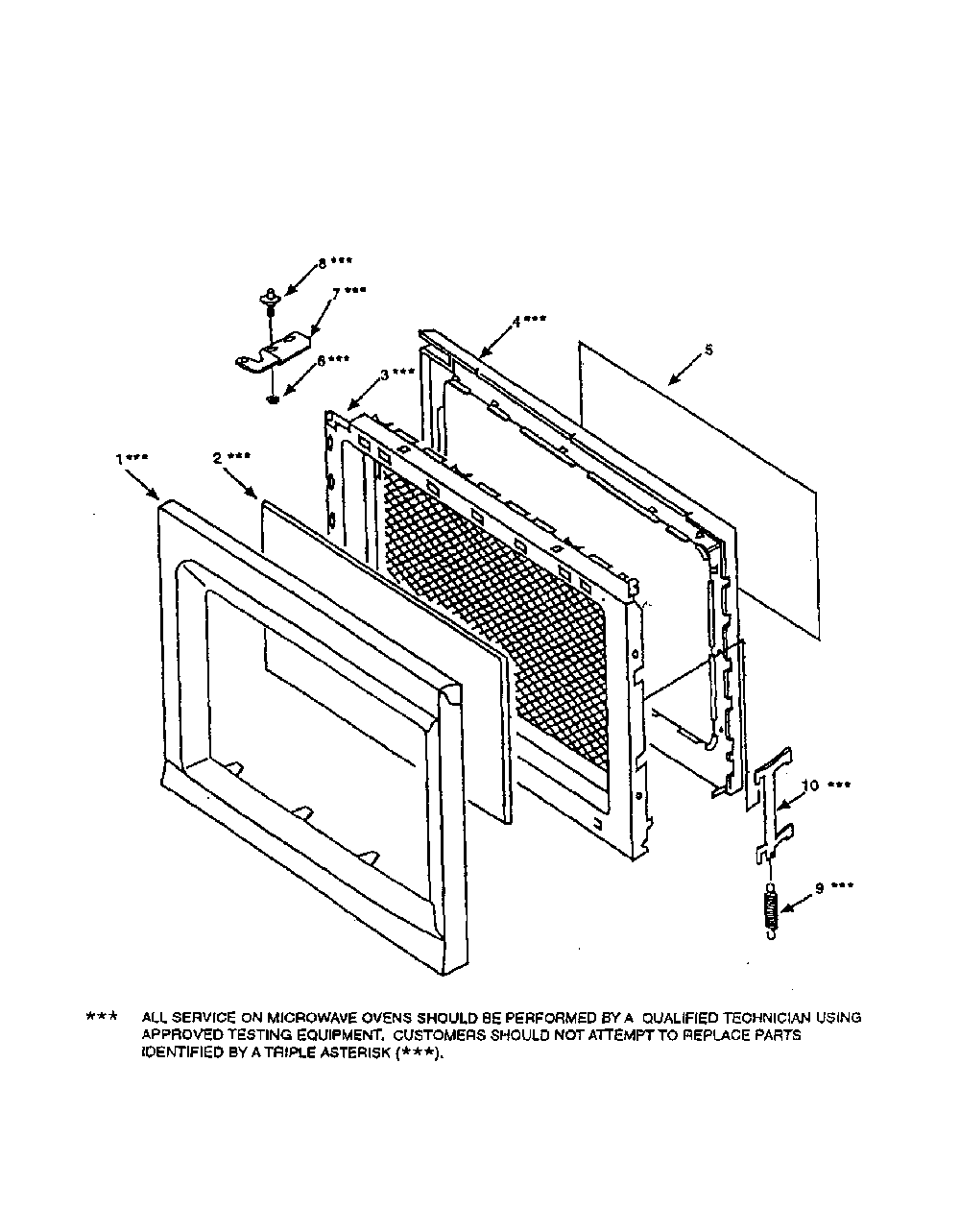 Door Diagram and Parts List for 56566300690  Kenmore Microwave