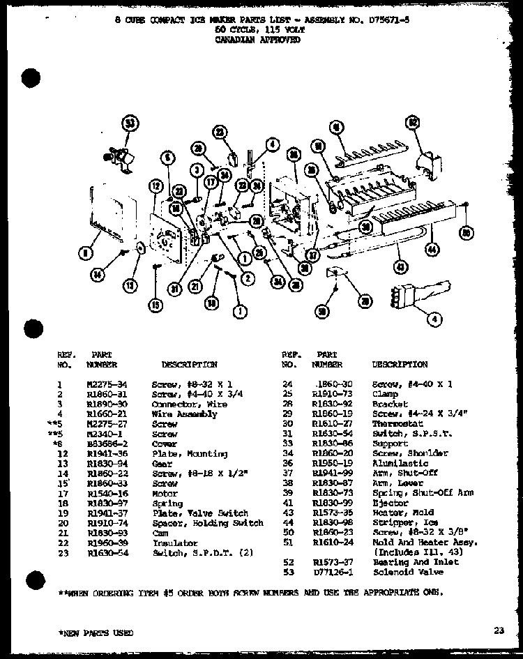 Section 6 Diagram and Parts List for BR-20H-P7680808W  Amana Refrigerator