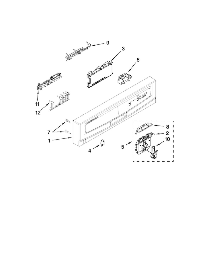 Control Panel And Latch Parts Diagram and Parts List for MDC4809PAW0  Maytag Dishwasher
