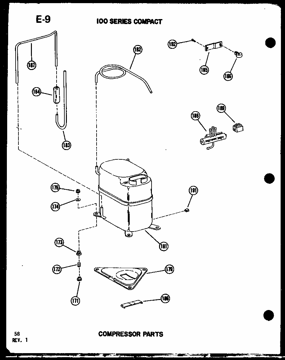 Compressor Parts Diagram and Parts List for 109-5PE P54975-32R Amana Air Conditioner