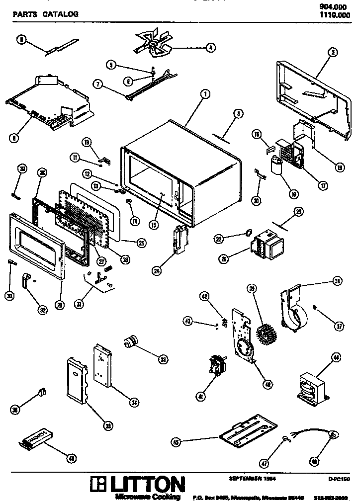 01 - Page 1 Diagram and Parts List for 1110000  Maytag Microwave
