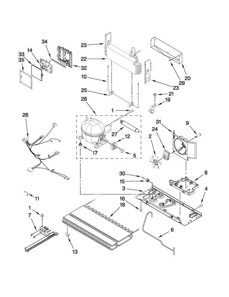 Unit Parts Diagram and Parts List for JFC2089WEP2  Jenn-Air Refrigerator