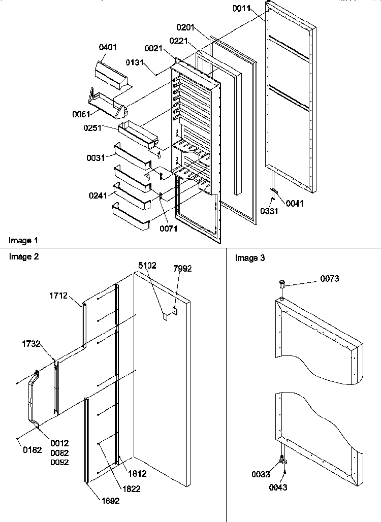 Refrigerator Door Diagram and Parts List for SX322S2L-P1313801WL  Amana Refrigerator