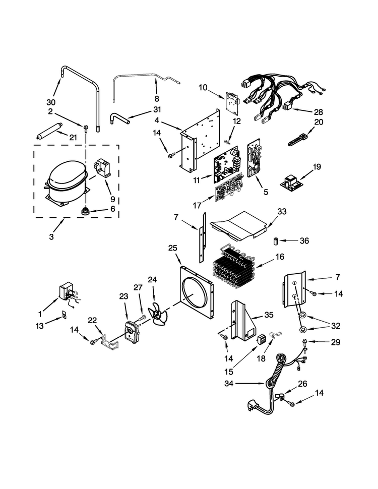 Upper Unit Parts Diagram and Parts List for JS48PPDUDE00  Jenn-Air Refrigerator