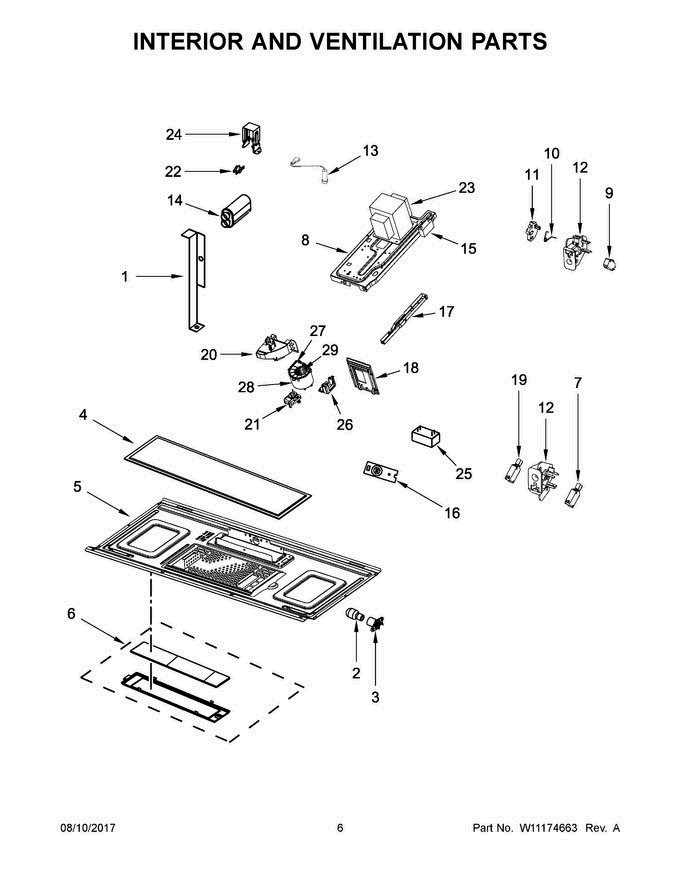 04 - Interior And Ventilation Parts Diagram and Parts List for MMV5220FB2  Maytag Microwave Oven Combo