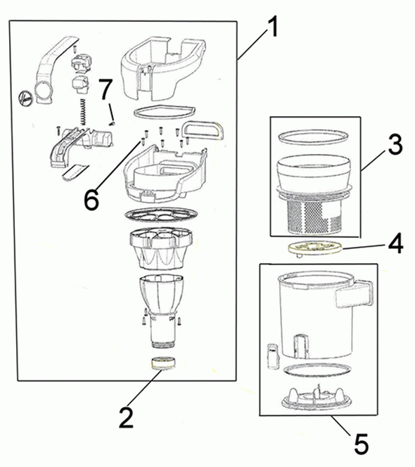 Diagram 4 Diagram and Parts List for UH72510  Hoover Upright Vacuum