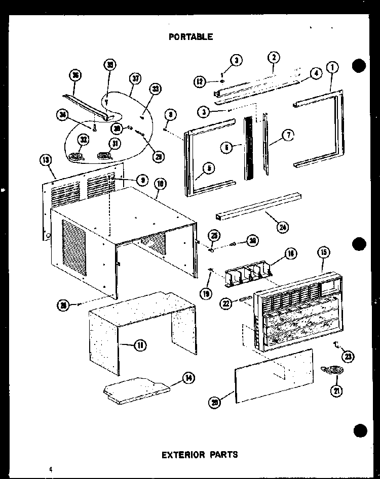 Exterior Parts Diagram and Parts List for 5P-2MW P54972-7R Amana Air Conditioner