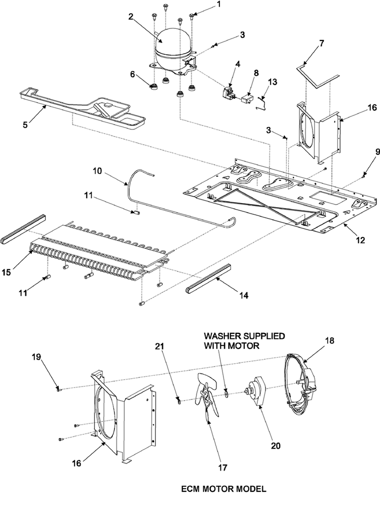 Compressor Diagram and Parts List for PSD268LGEB-PPSD268LGEB0  Maytag Refrigerator