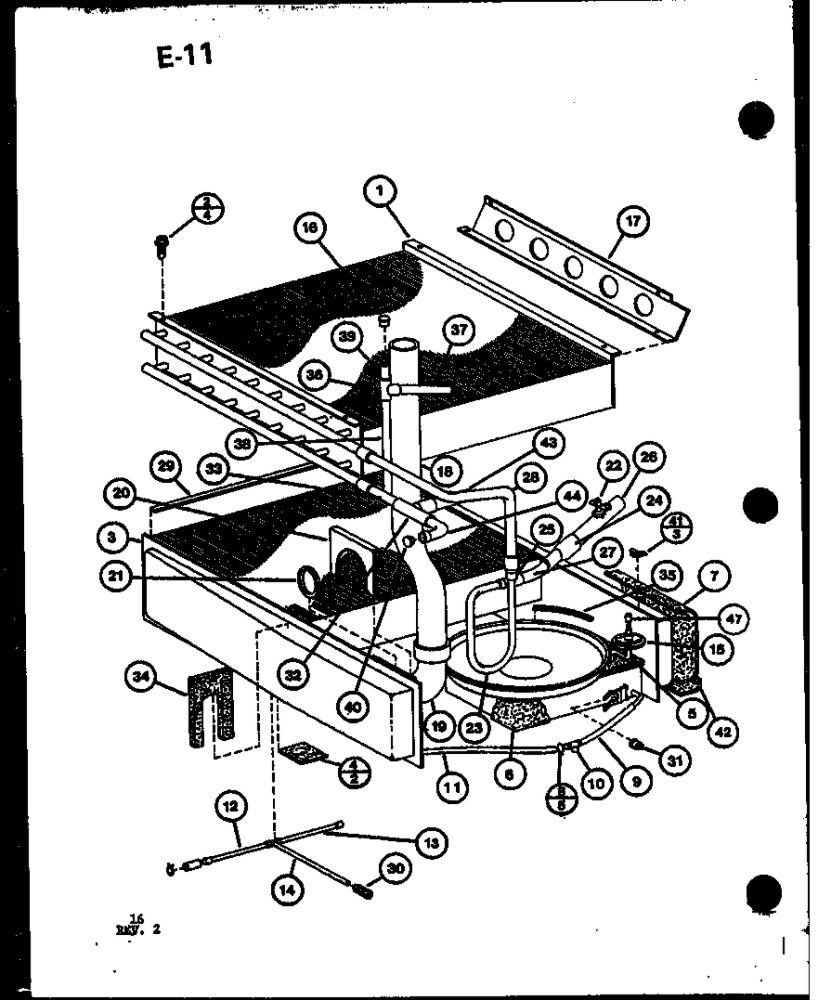 Gas Burners And Manifold Diagram and Parts List for EGHW100DA-3 P68745-2F Amana Furnace