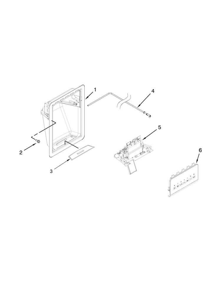 Dispenser Parts Diagram and Parts List for ASD2275BRW01  Amana Refrigerator
