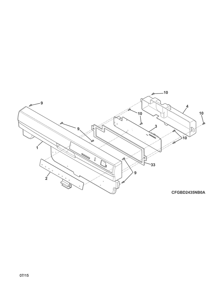 Control Panel Diagram and Parts List for CDB900NB5A  Crosley Dishwasher