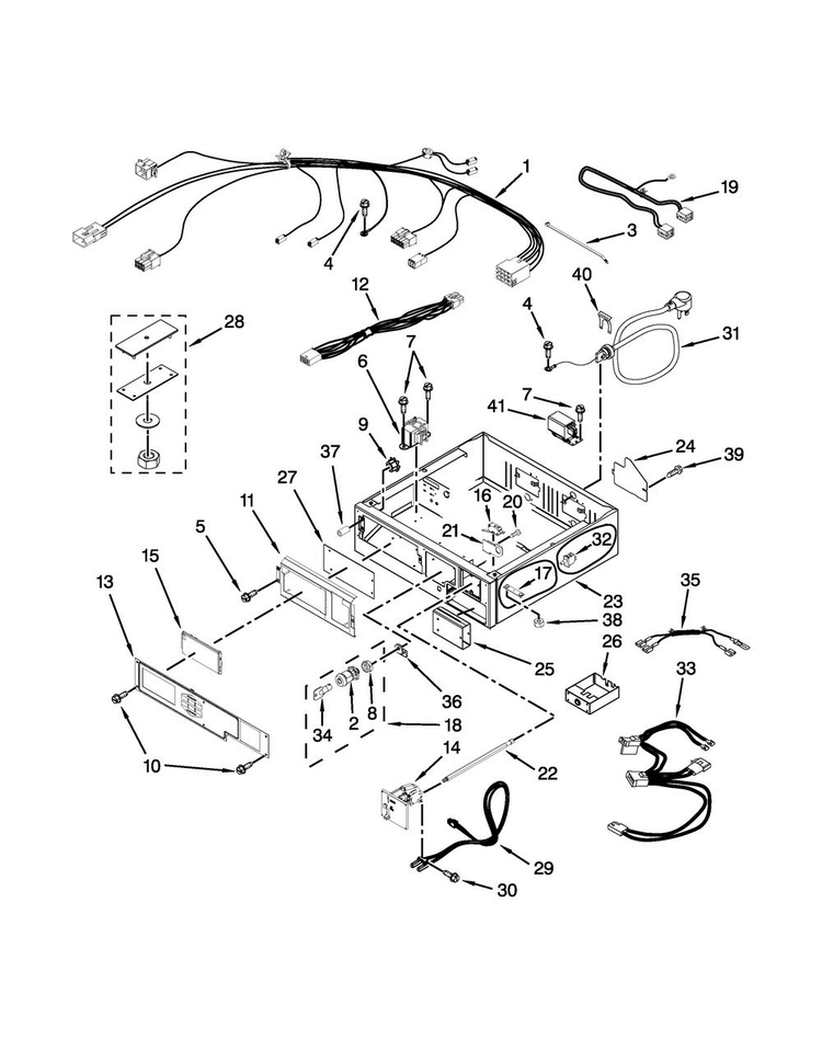 Control Panel And Separator Parts Diagram and Parts List for MLG27PDBWW0  Maytag Dryer
