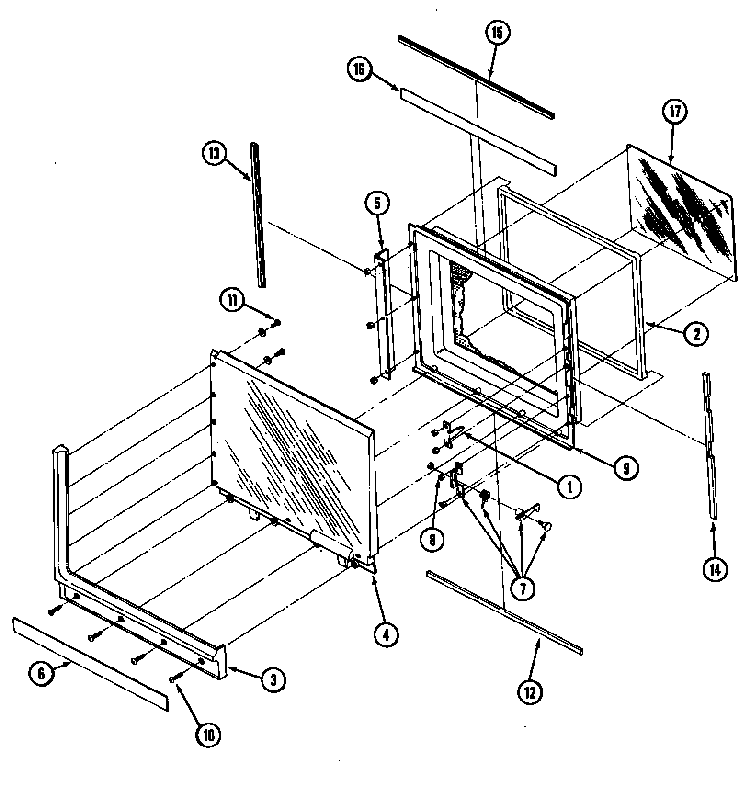 Door Diagram and Parts List for CM4110P  Crosley Microwave