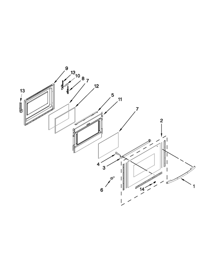 Lower Door Parts Diagram and Parts List for MGT8775XW03  Maytag Range