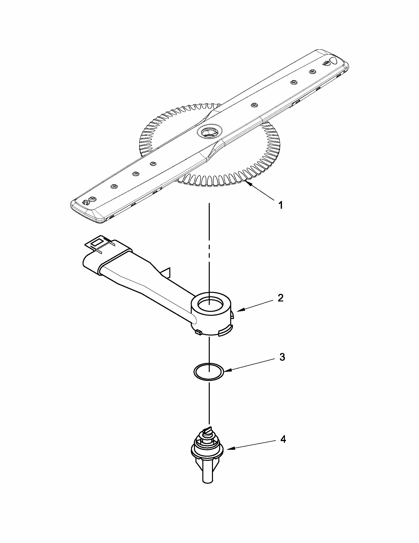 Lower Washarm Parts Diagram and Parts List for MDB4709PAM2  Maytag Dishwasher