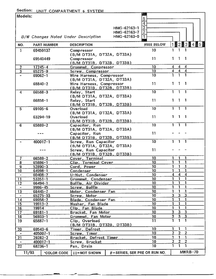 Unit Compartment And System Page 2 Diagram and Parts List for 62163-0A  Admiral Refrigerator