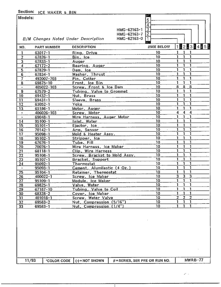 Ice Maker And Bin Page 2 Diagram and Parts List for 62163-0A  Admiral Refrigerator