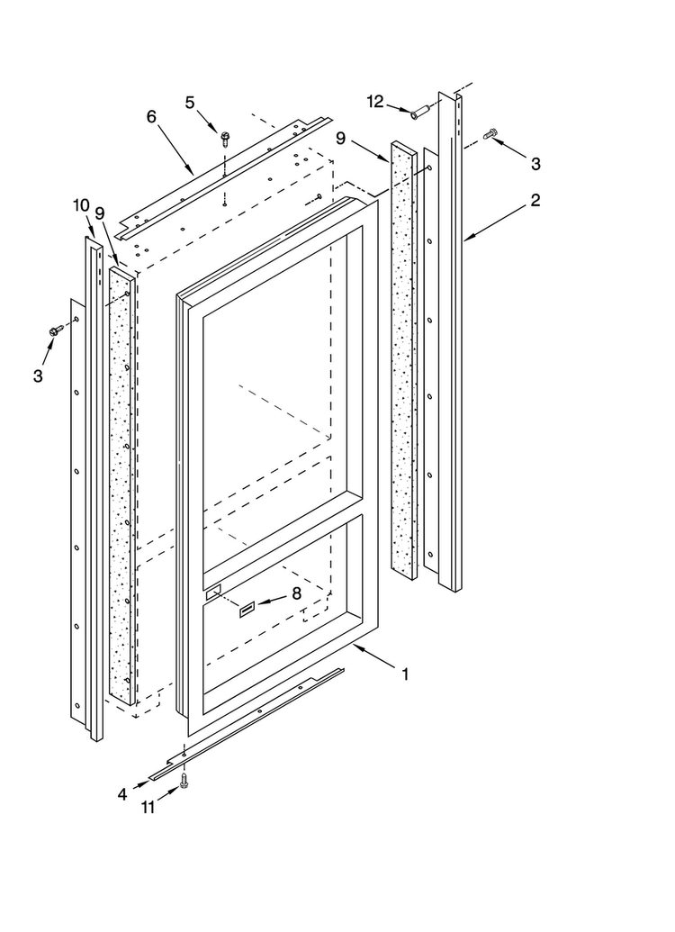 Cabinet And Breaker Trim Parts Diagram and Parts List for JB36PPFXLB00  Jenn-Air Refrigerator