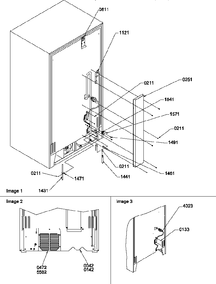 Cabinet Back Diagram and Parts List for SS21SL-P1193802WL  Amana Refrigerator