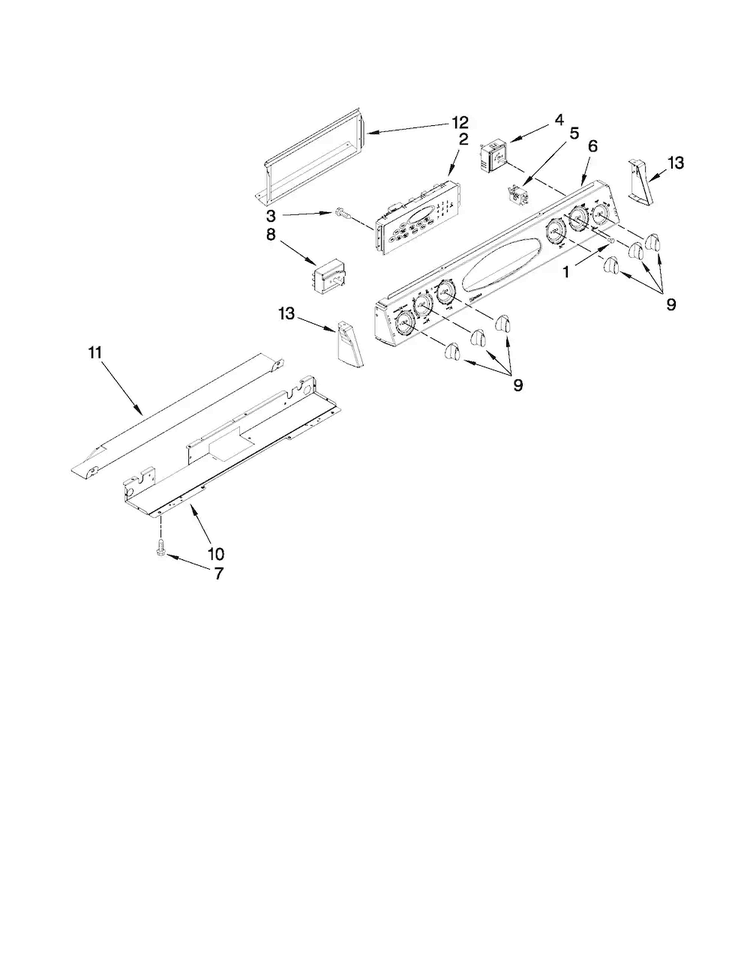 Control Panel Parts Diagram and Parts List for MES5875BAS20  Maytag Range