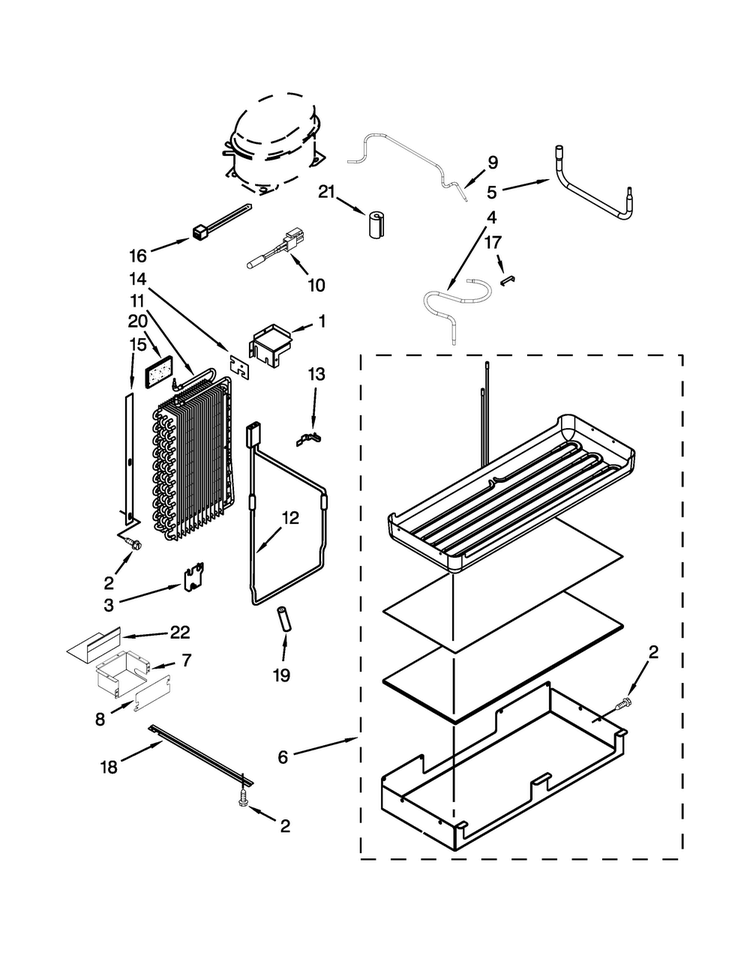 Lower Unit And Tube Parts Diagram and Parts List for JS48SEDUDW20  Jenn-Air Refrigerator