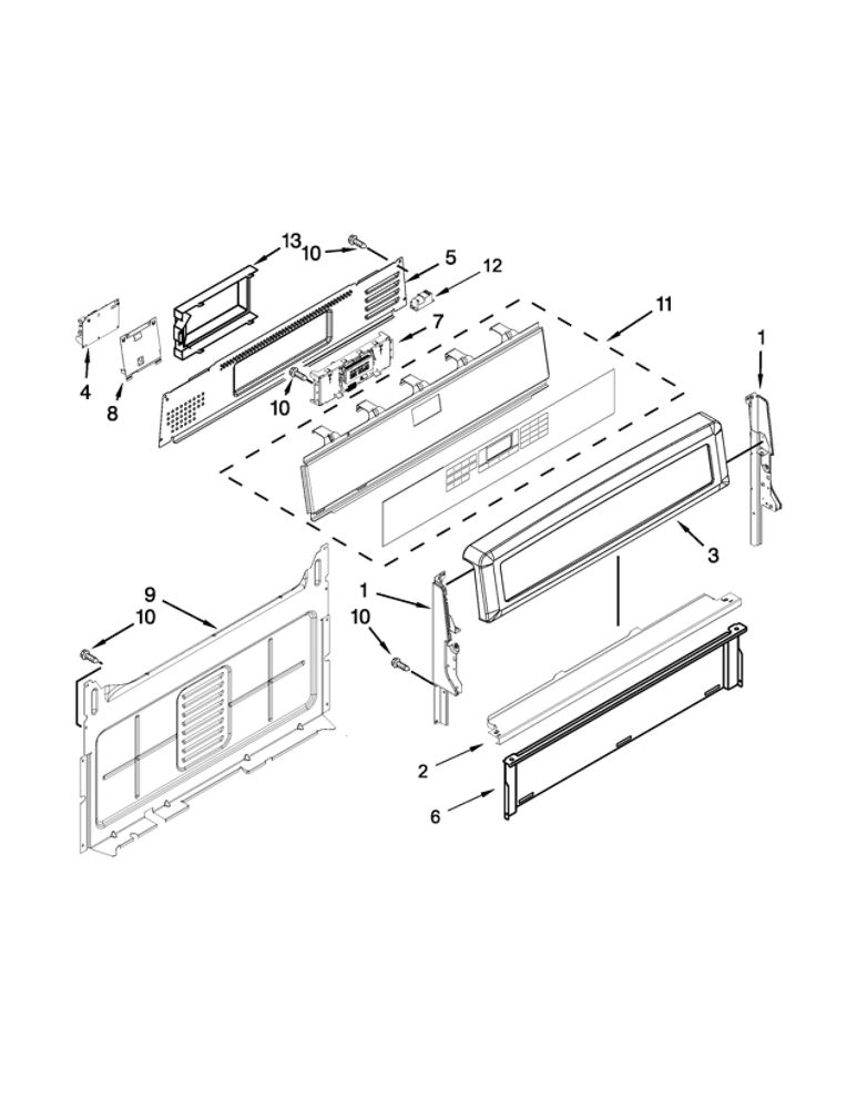 Control Panel Parts Diagram and Parts List for MGR8800DS1  Maytag Range