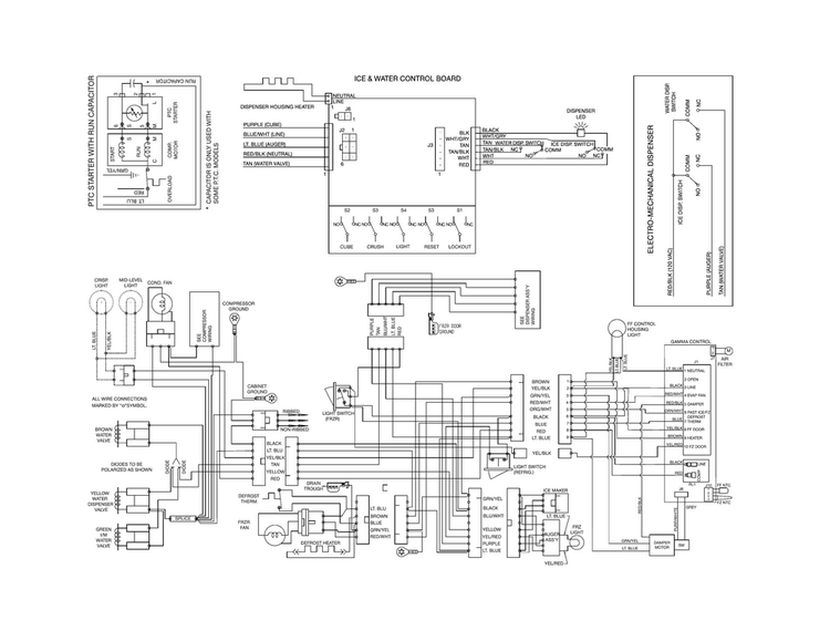 Wiring Diagram Diagram and Parts List for CRSS262QW2  Crosley Refrigerator