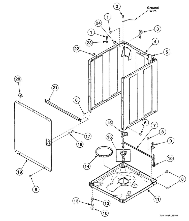 Cabinet Diagram and Parts List for SWT121QN  Speed Queen Washer