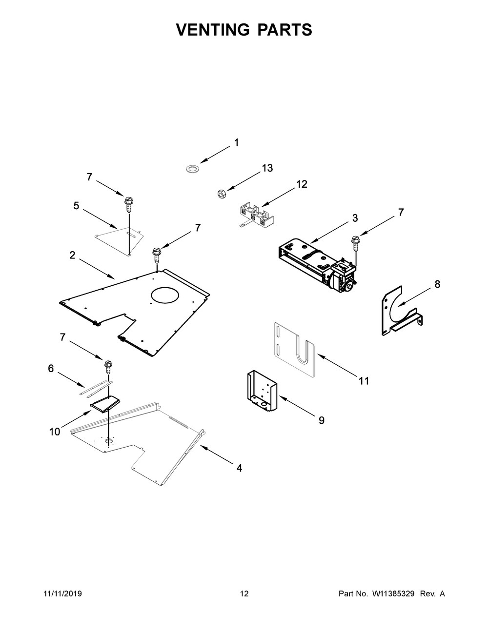 Venting Parts Diagram and Parts List for JDSP548HL00  Maytag Range