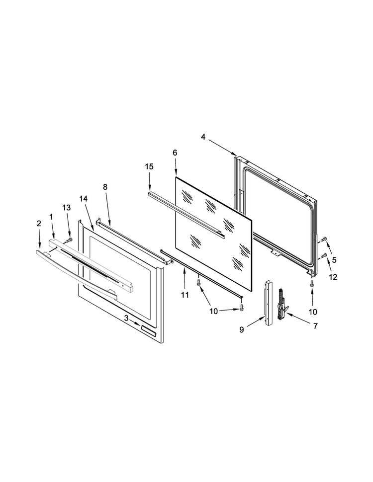 Door Parts Diagram and Parts List for JIS1450DS0  Jenn-Air Range