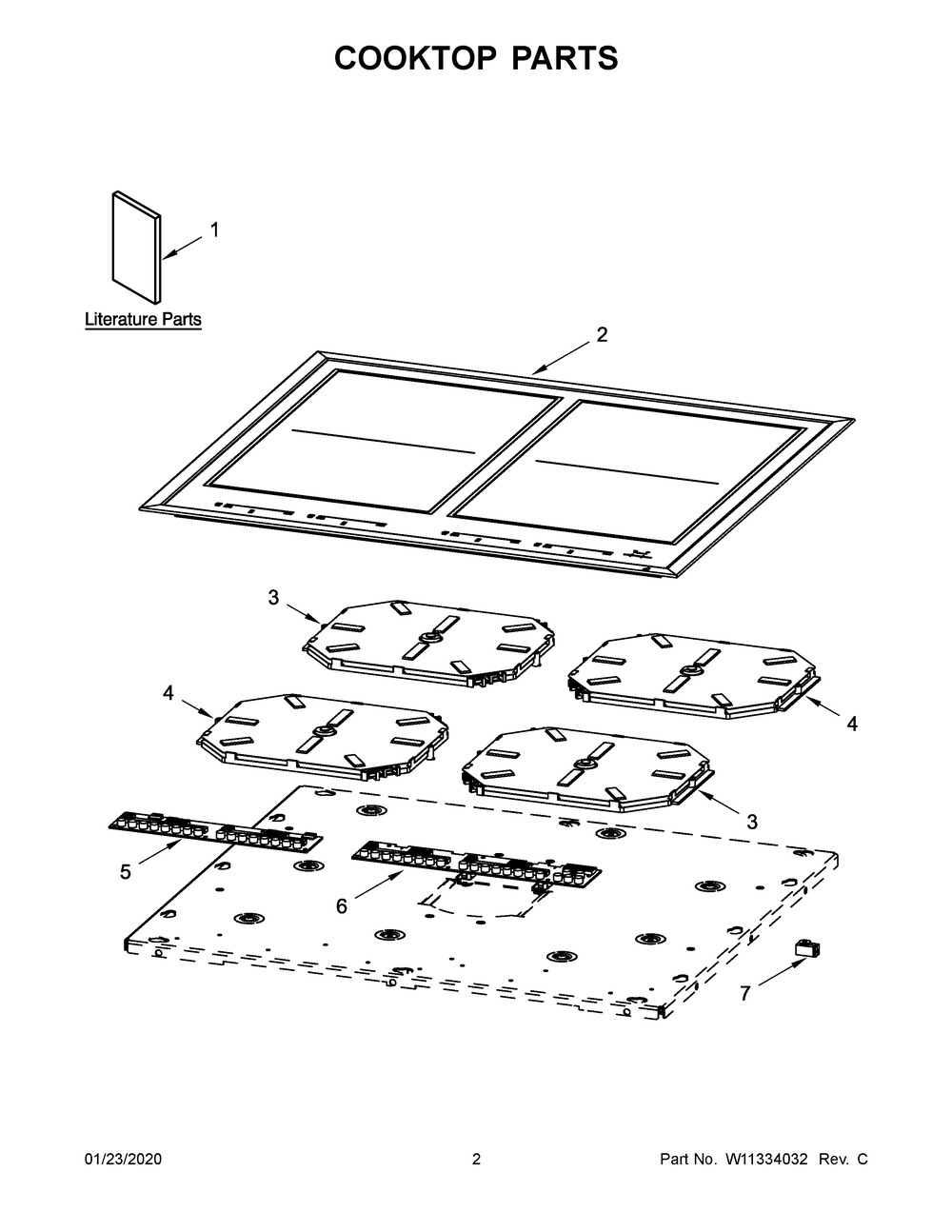 Cooktop Parts Diagram and Parts List for JIC4724HB0  Maytag Range
