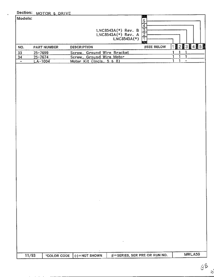 Motor And Drive Page 3 Diagram and Parts List for 8543A  Norge Dryer