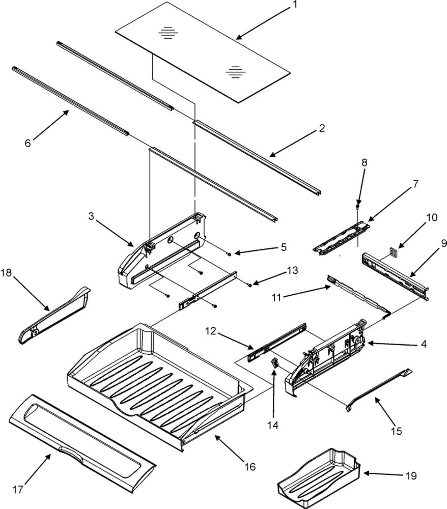 Pantry Assembly Diagram and Parts List for JBL2086HES0  Maytag Refrigerator