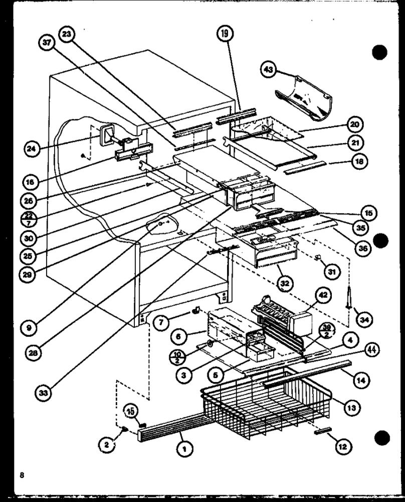 Diagram 1 Diagram and Parts List for IC3H-P7621305W-BM  Amana Refrigerator