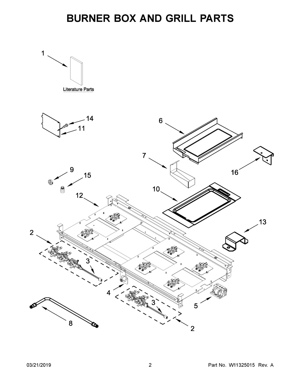 Burner Box And Grill Parts Diagram and Parts List for JDRP648HM00  Maytag Range