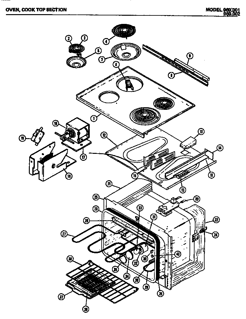 03 - OVEN Diagram and Parts List for 969002  Maytag Range