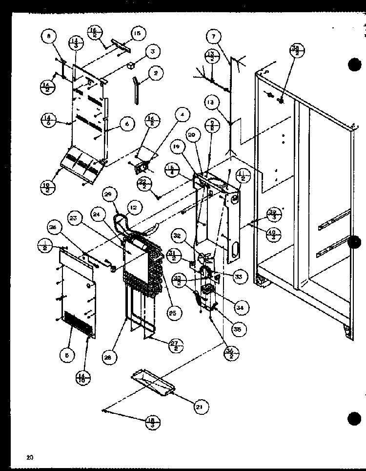 Section 5 Diagram and Parts List for SDB20H-P7836031W  Amana Refrigerator
