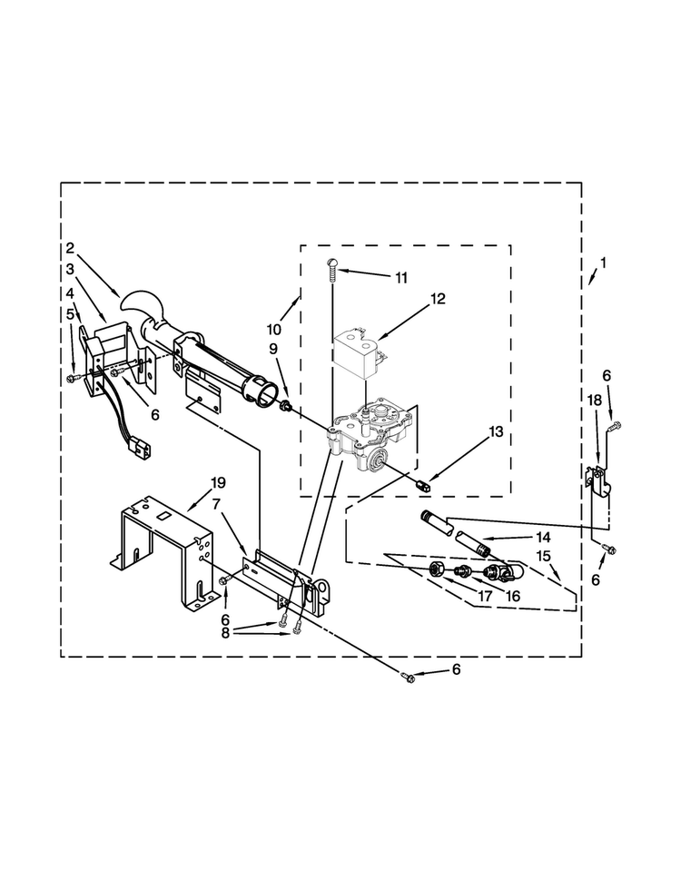 Burner Assembly Diagram and Parts List for MLE20PRBZW2  Maytag Washer Dryer Combo
