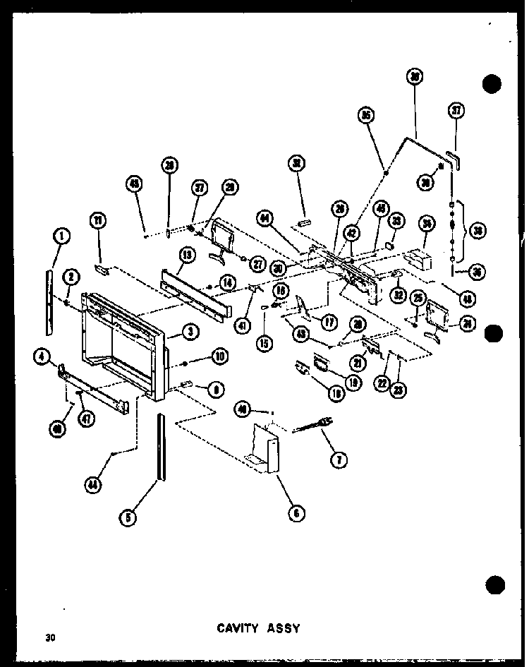 Cavity Assy Diagram and Parts List for SRI19E-L-P74100-5WL  Amana Refrigerator