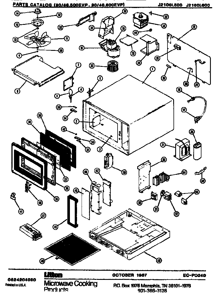 Replacement Parts Diagram and Parts List for 90 46600EVP Amana Microwave
