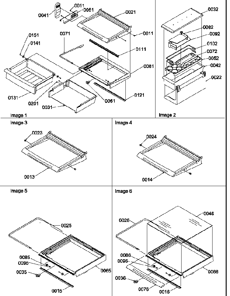 Deli, Shelf, Crisper Assemblies And Accessories Diagram and Parts List for SRD27S4E-P1190306WE  Amana Refrigerator