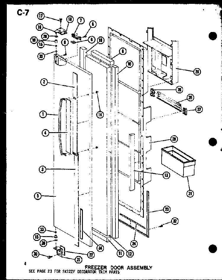 Section 9 Diagram and Parts List for SRI22F-L-P75400-5WL  Amana Refrigerator