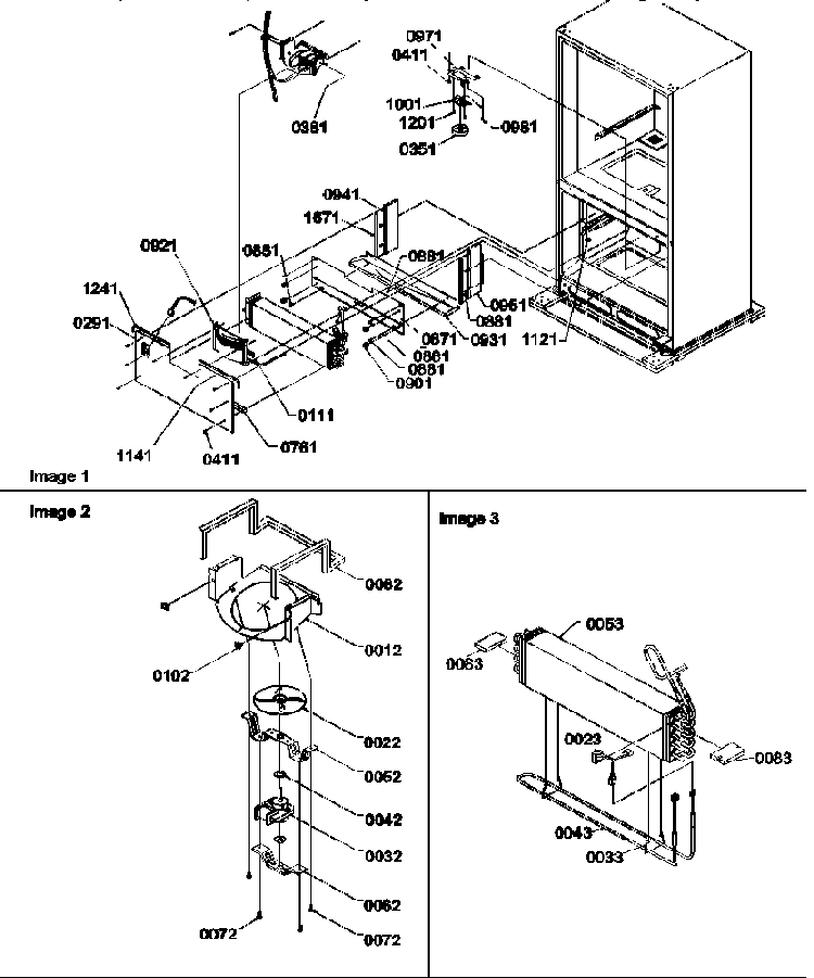 Evaporator Area Diagram and Parts List for BXF19TW-P1311901WW  Amana Refrigerator